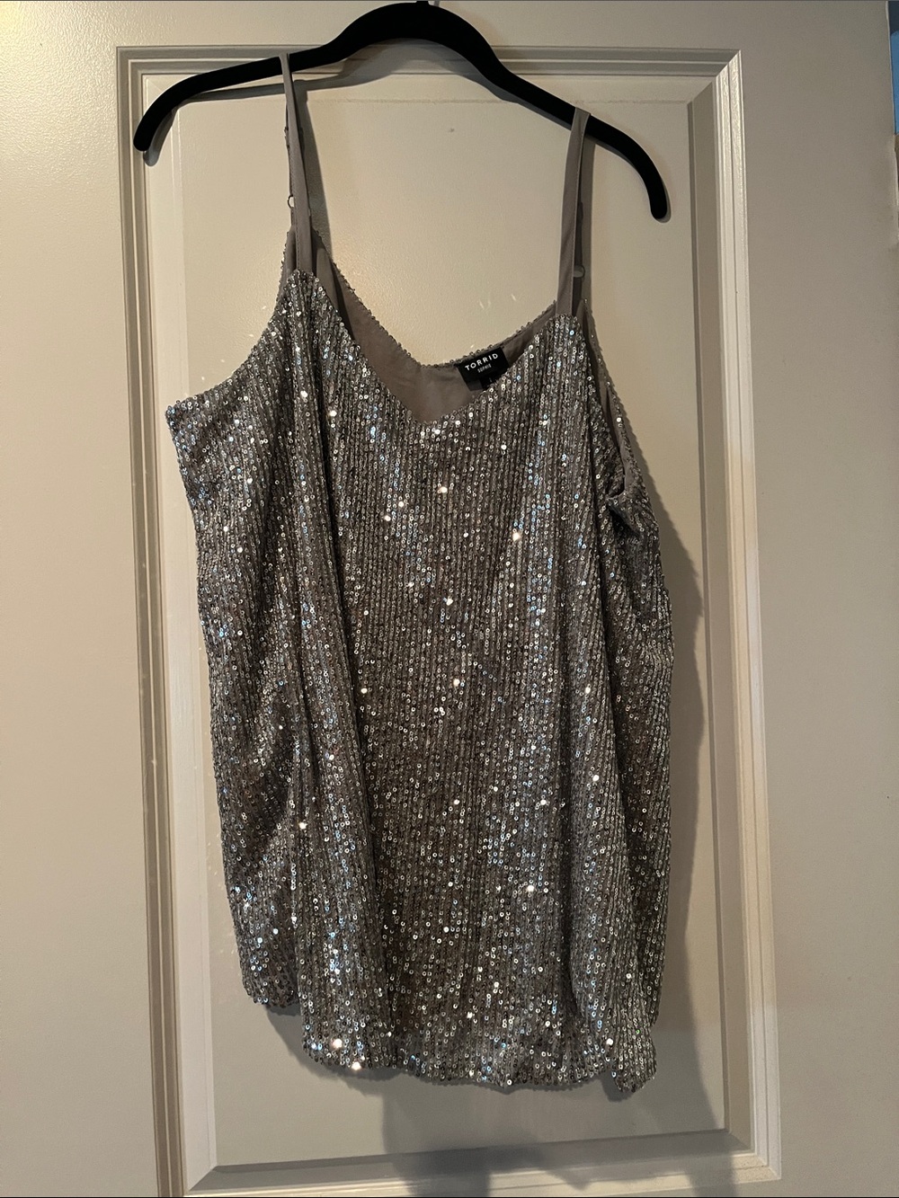 torrid Silver Sequin Tank with Adjustable Straps